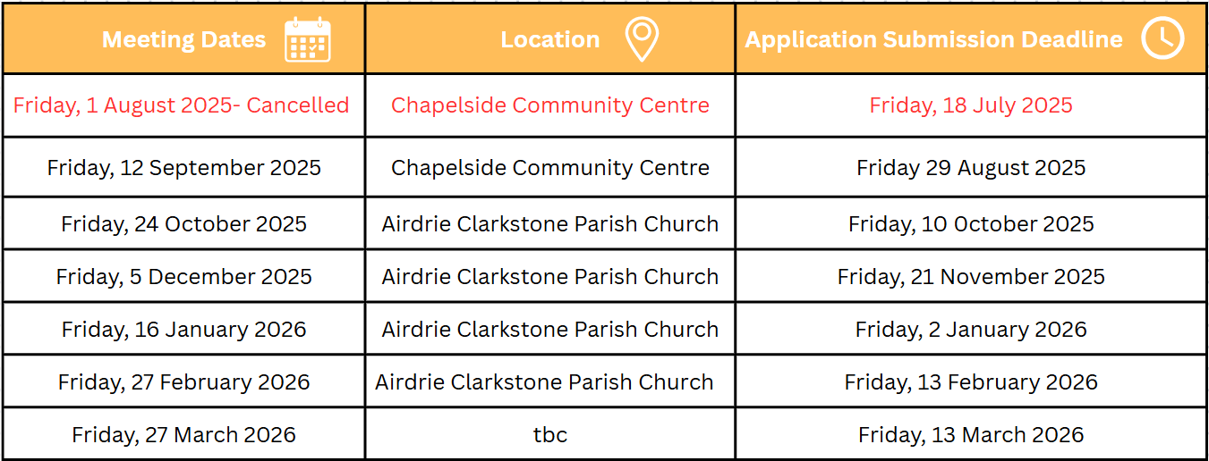 Airdrie meeting dates